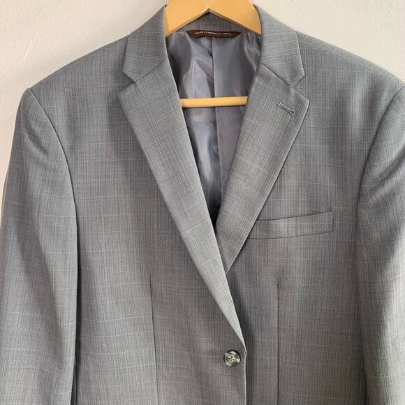 Perry Ellis Sz 38 Short Classic Fit Blazer Jacket Gray 2 Button Formal Business - Picture 5 of 13